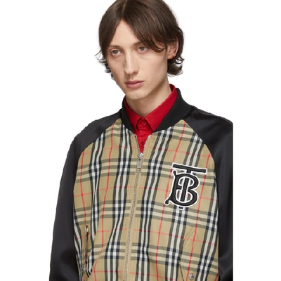 Shop Burberry Beige Harlington Bomber Jacket