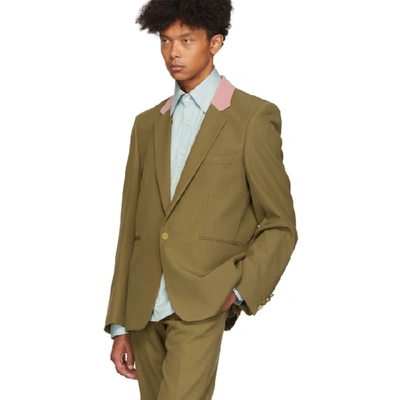 Shop Paul Smith Brown Contrast Collar Single-button Blazer In 60 Brown