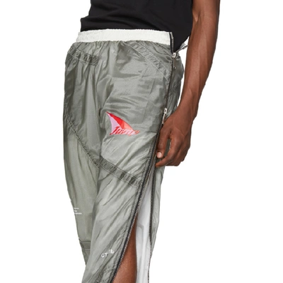 Shop Heron Preston Ssense Exclusive Grey And White Jump Lounge Pants In Militarygre