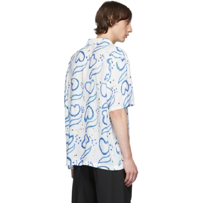 Shop Our Legacy White Hand-painted Tiles Shirt In Blue Wht