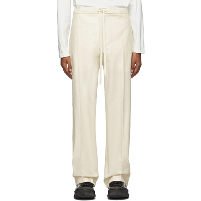 Shop Jil Sander Plus Jil Sanderand Off-white Wide-leg Casual Trousers In 102 - Natur