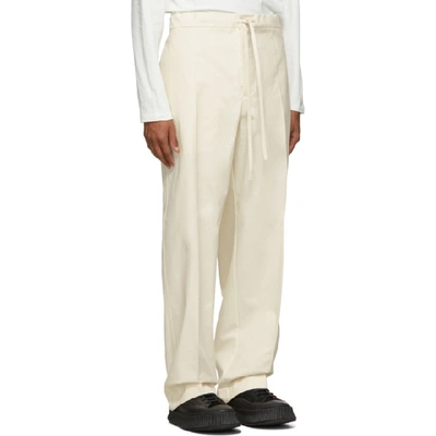 Shop Jil Sander Plus Jil Sanderand Off-white Wide-leg Casual Trousers In 102 - Natur