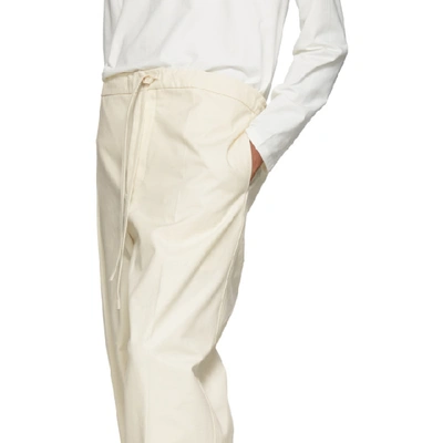 Shop Jil Sander Plus Jil Sanderand Off-white Wide-leg Casual Trousers In 102 - Natur