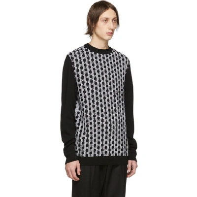 Shop Balmain Black Monogram Sweater In 0pa Noir