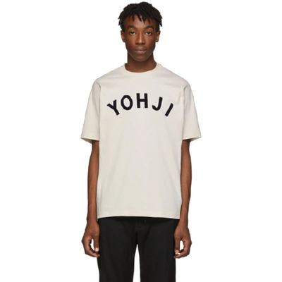 Shop Y-3 Off-white Yohji Letters T-shirt In Ecru/legend