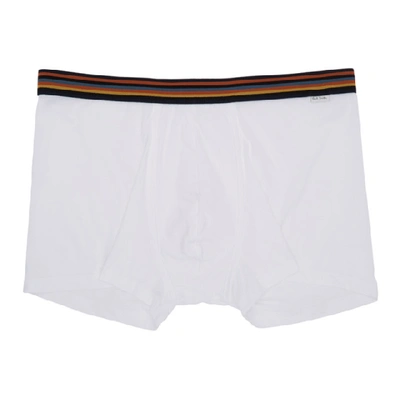 Shop Paul Smith White Artist Stripe Boxers In 01 Wht