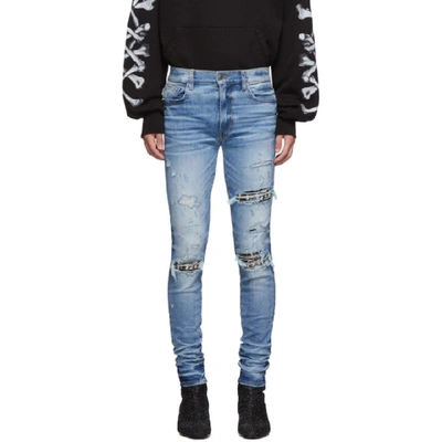 Shop Amiri Indigo Music Note Patch Jeans