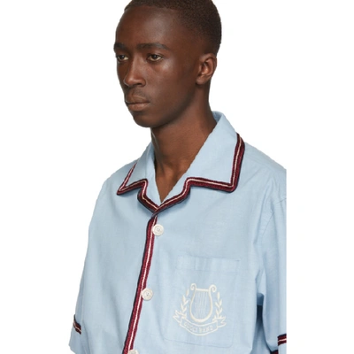 Shop Gucci Blue ' Band' Shirt In 4048 Blue