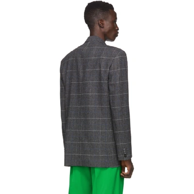 Shop Off-white Grey Wool Volume Double-breasted Blazer In 0800 Mdgrno