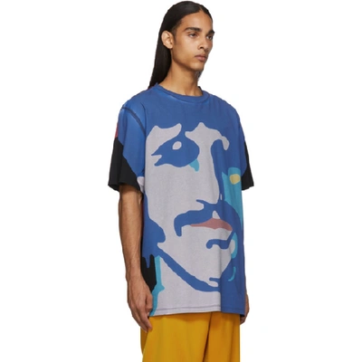 Shop Stella Mccartney Multicolor The Beatles Edition Oversized Ringo Starr And George Harrison T-shirt In 8490 Blue
