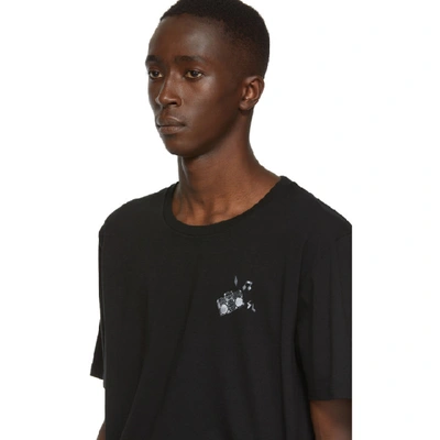 Shop Saint Laurent Black Radio T-shirt In 1095 Blknat