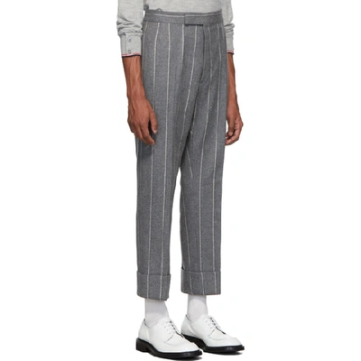 Shop Thom Browne Grey Classic Backstrap Trousers In 035 Med Gry