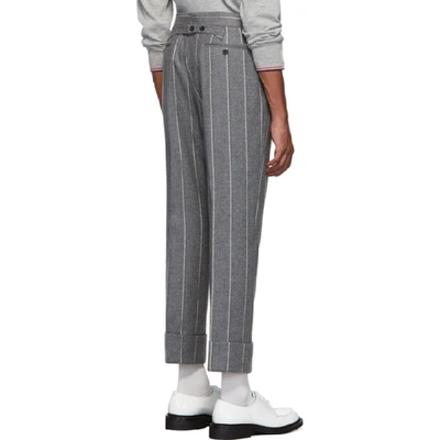 Shop Thom Browne Grey Classic Backstrap Trousers In 035 Med Gry