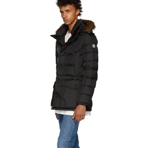 Moncler Cluny Fur-trimmed Quilted-down Coat In 999-black | ModeSens