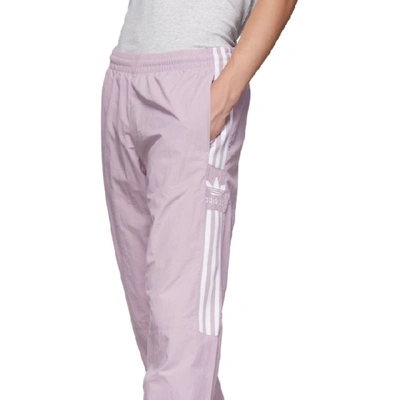 Shop Adidas Originals Purple Lock Up Lounge Pants In Softvision