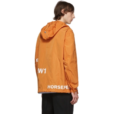 Shop Burberry Orange Nylon Horseferry Hooded Jacket In Brt Orange