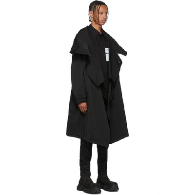 Shop Julius Black Grosgrain Hooded Coat