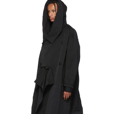Shop Julius Black Grosgrain Hooded Coat