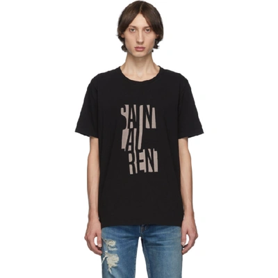 Shop Saint Laurent Black Poster T-shirt In 1095 Blknat