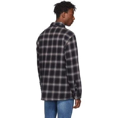 Shop Ksubi Black And Grey Quilted Check Strata Jacket