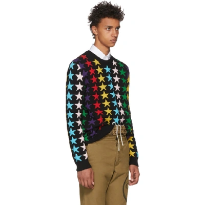Shop Gucci Black & Multicolor Star Sweater In 1082 Black