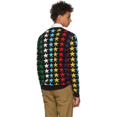 Shop Gucci Black & Multicolor Star Sweater In 1082 Black