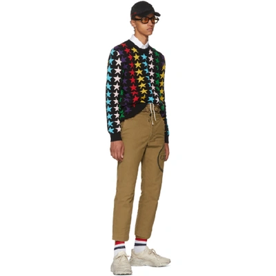 Shop Gucci Black & Multicolor Star Sweater In 1082 Black