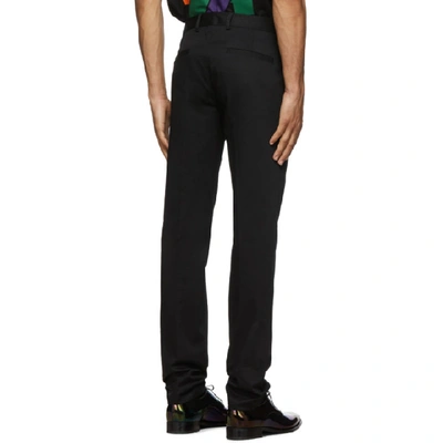 Shop Givenchy Black Buckle Chino Trousers In 001 Black