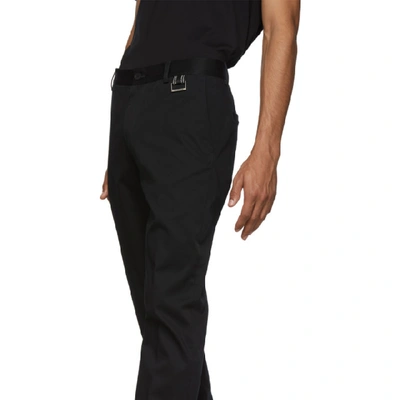 Shop Givenchy Black Buckle Chino Trousers In 001 Black