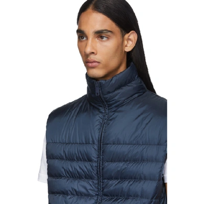 Shop Prada Navy Down Travel 100 Grams Vest In Navy Fill: 90% Down, 10% Feather.