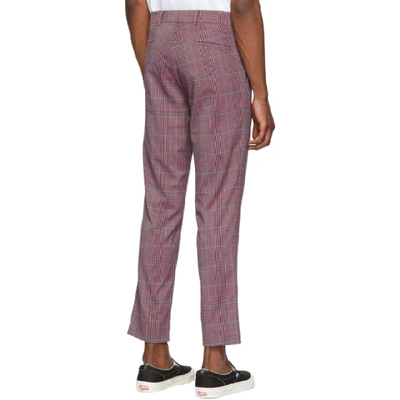 Shop Rochambeau Purple Plaid Pipe Trousers