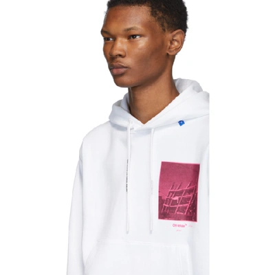 Shop Off-white White And Pink Halftone Arrows Slim Hoodie In Wht Fus