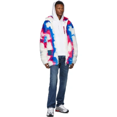 Shop Off-white White And Pink Halftone Arrows Slim Hoodie In Wht Fus