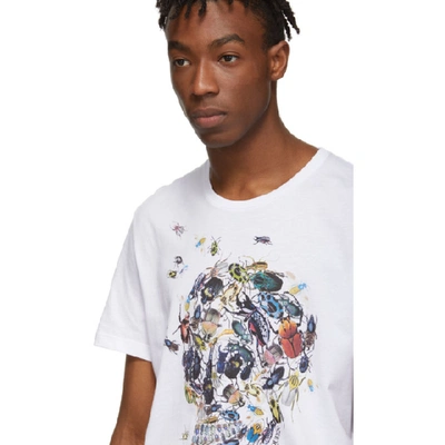 Shop Alexander Mcqueen White Beetle Skull T-shirt In 0900 Whtmix