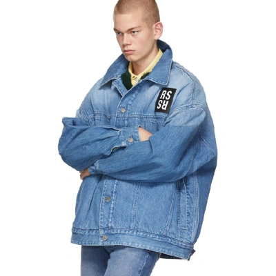 Shop Raf Simons Blue Denim Big Fit Jacket