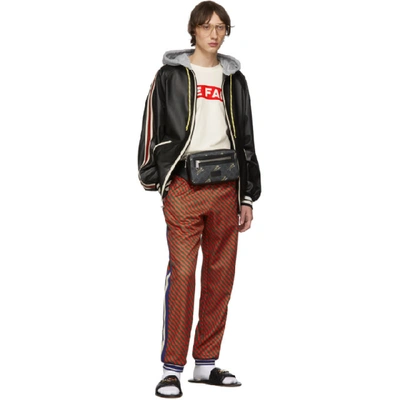 Shop Gucci Red And Green Striped Lounge Pants In 6208 Red