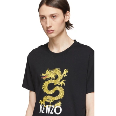 Shop Kenzo Black Limited Edition Dragon Logo T-shirt In 99 Black