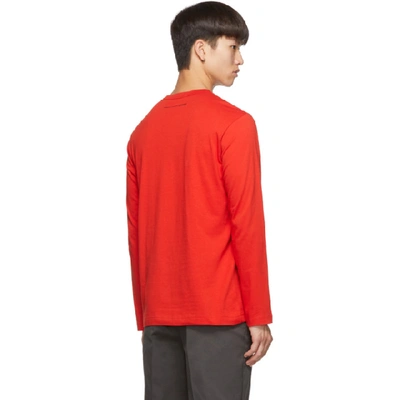 Shop Comme Des Garçons Shirt Comme Des Garcons Shirt Red Logo Long Sleeve T-shirt In 3 Red