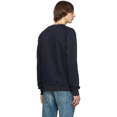 Shop Balmain Blue Denim Sweatshirt In 6aa Bleu