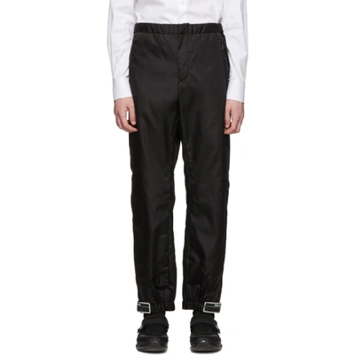 Shop Prada Black Nylon Gabardine Trousers