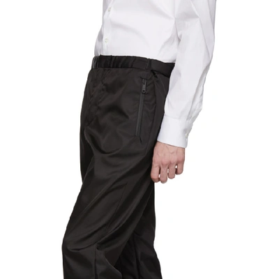 Shop Prada Black Nylon Gabardine Trousers