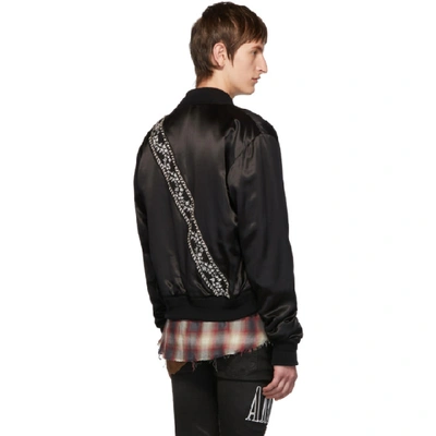 Shop Amiri Black Guitar Strap Bomber Jacket