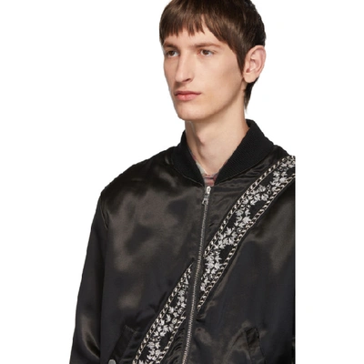 Shop Amiri Black Guitar Strap Bomber Jacket