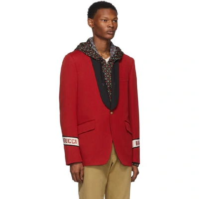 Shop Gucci Red  Band Blazer In 6102 Red