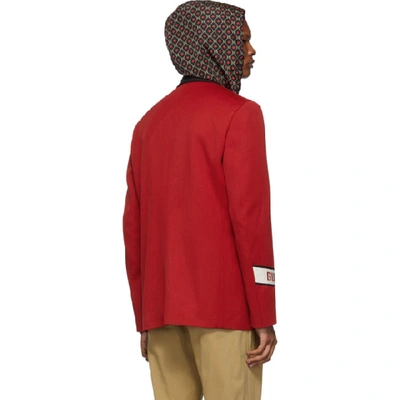 Shop Gucci Red  Band Blazer In 6102 Red