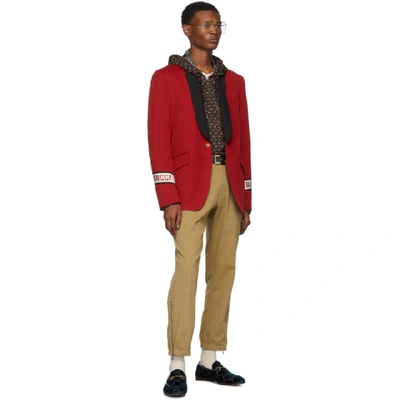 Shop Gucci Red  Band Blazer In 6102 Red