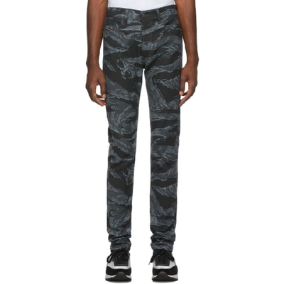 Shop Diesel Black And Grey D-amny-sp1 Jeans In E4916 Camou
