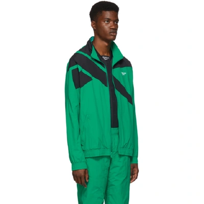 Shop Reebok Classics Green And Black Vector Track Jacket In Emerald