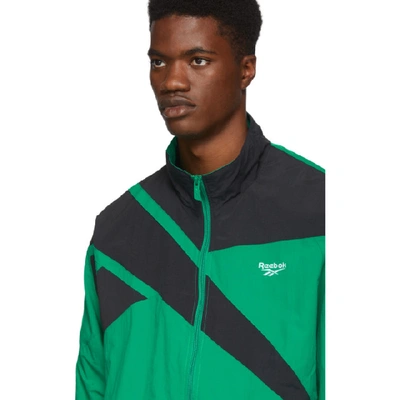 Shop Reebok Classics Green And Black Vector Track Jacket In Emerald