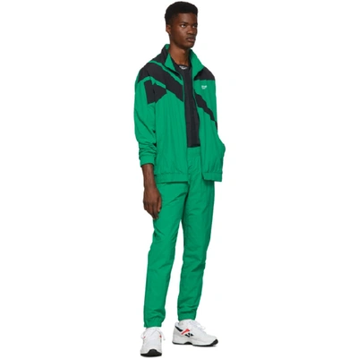 Shop Reebok Classics Green And Black Vector Track Jacket In Emerald